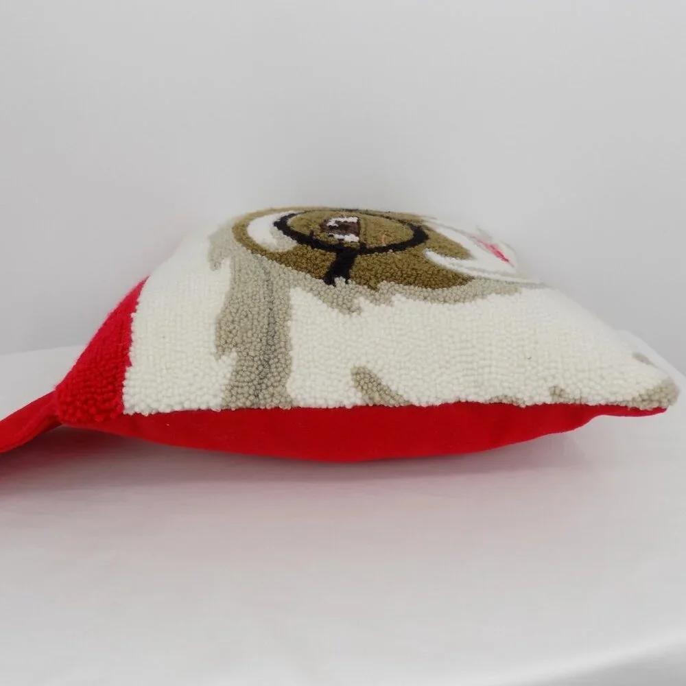 African American Santa Face Pillow Glasses Red Hat Ashland 16 x 16 Christmas New